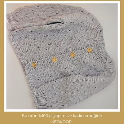 Buz Grisi Bebek Hırkası