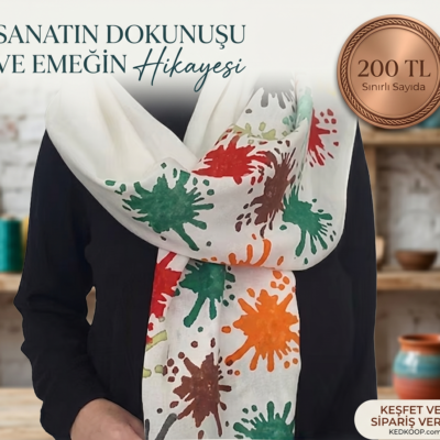 Tokat Tahta Baskılı Fular