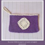 Mor motifli Clutch - Görsel 4