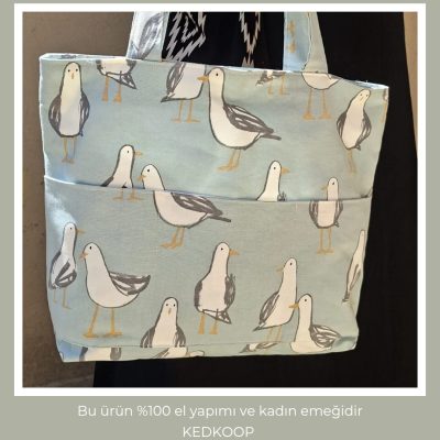 Martılı Canvas Çanta