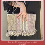 Kağıt İp Clutch Çanta