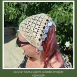 Payetli Örgü Bandana - Görsel 3