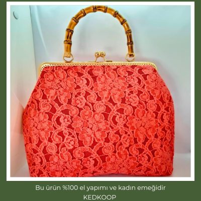 Nar Çiçeği Dantel Çanta