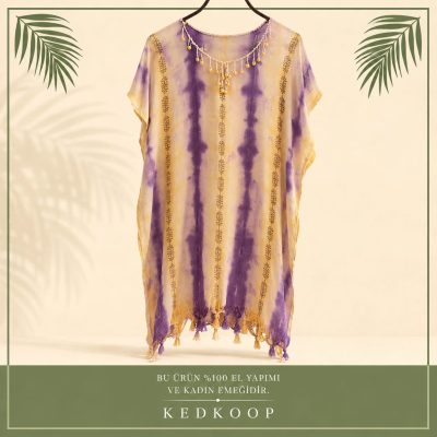 Batik ve baskılı plaj elbisesi