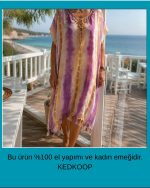 Batik ve baskılı plaj elbisesi - Görsel 3