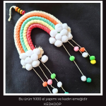 makrome gökkuşağı duvar -kapı süsü - Görsel 6