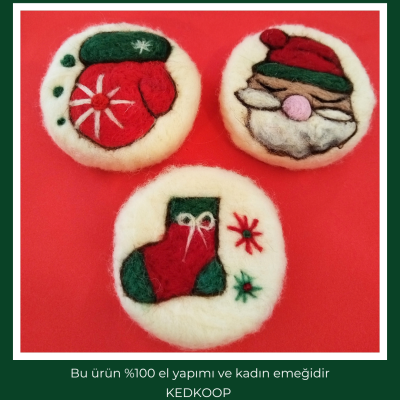 yılbaşı temalı keçe sabun